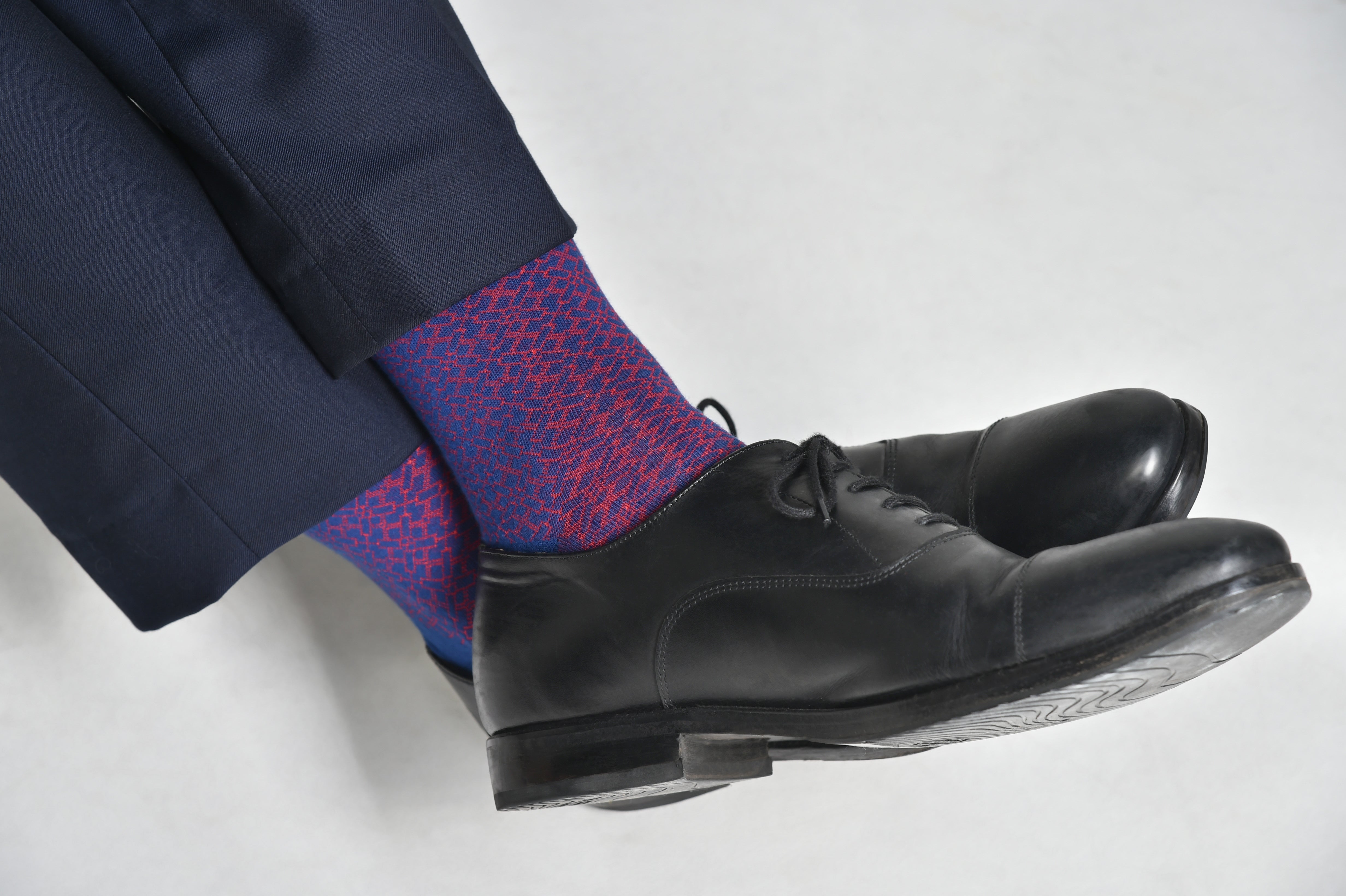 NSAA Combed Cotton Socks (Red on Blue)