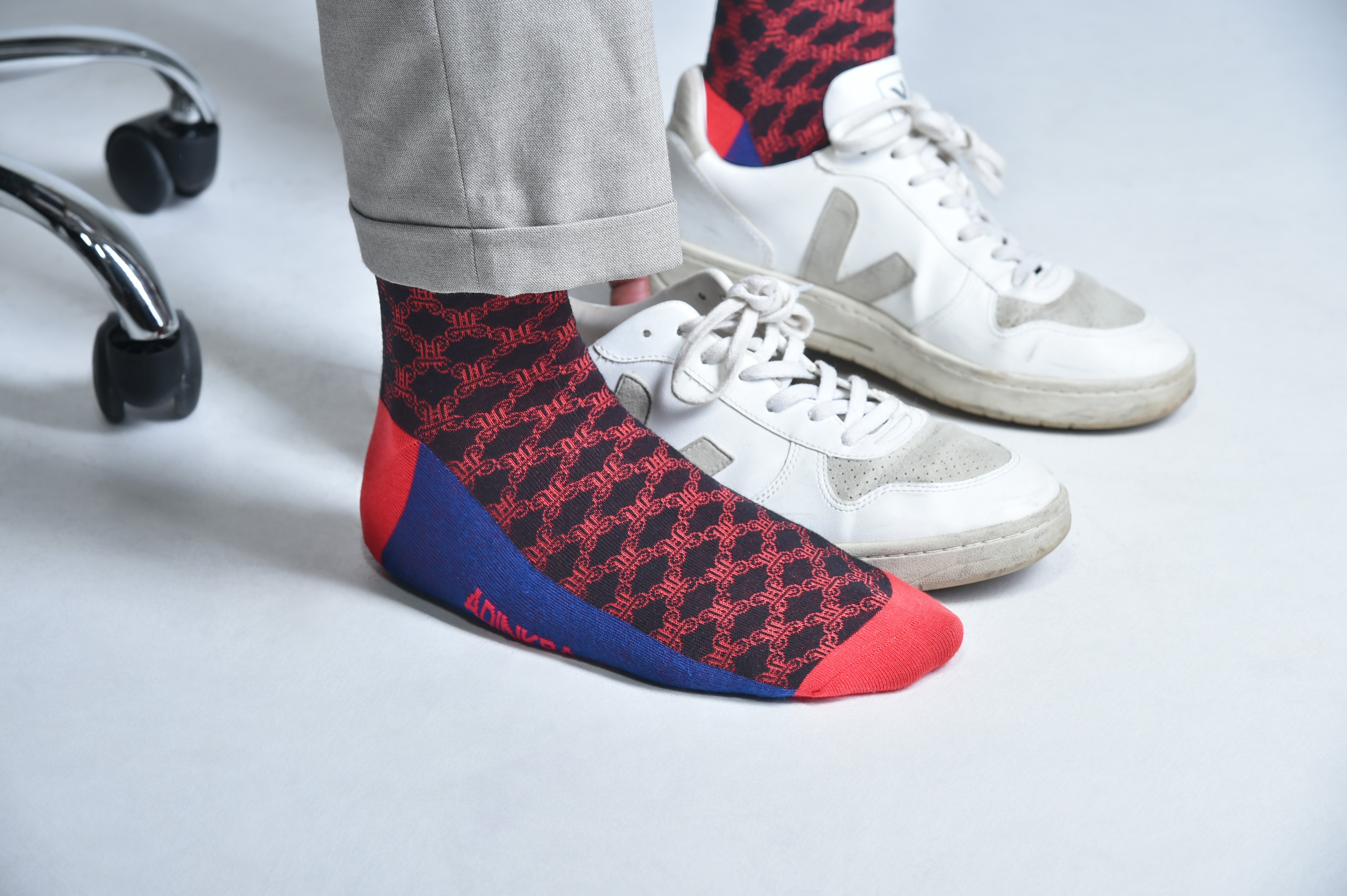 Mpatapo Combed Cotton Socks (Red on Black)