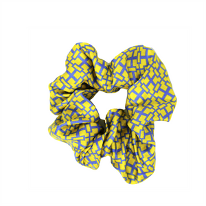 NSAA Silk Scrunchie (Blue on Yellow)
