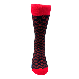 Mpatapo Combed Cotton Socks (Red on Black)