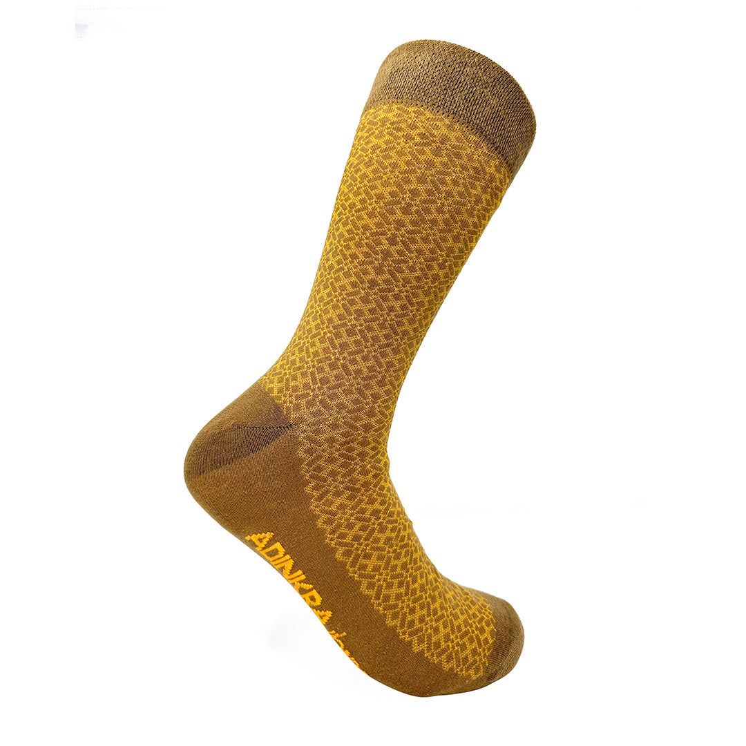 NSAA Combed Cotton Socks (Gold on Brown)