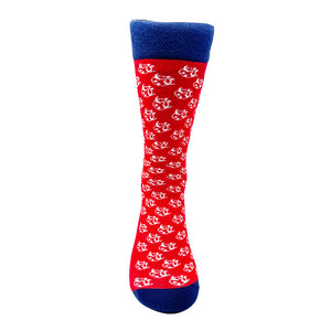 Ti Koro Nko Agyina Combed Cotton Socks (White on Red)